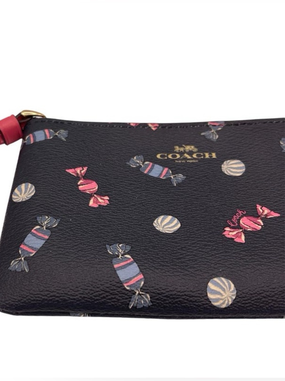 🍬COACH BLACK CANDY PRINT ZIP WRISTLE - Picture 11 of 15
